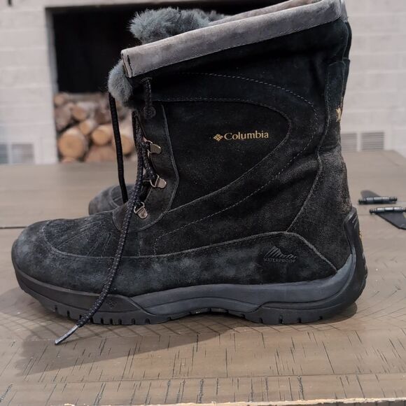 Columbia Black Suede Lavela Faux Fur Lined Lace Up Winter Women's Boots Size 10 - Picture 13 of 14